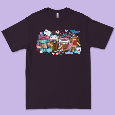 Premium Tee nurse elements coffee cups