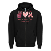 Black Peace Love Cure Uterine Cancer Zipper Hoodie - Jasminsmagicworld