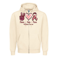 Sandshell Peace Love Cure Uterine Cancer Zipper Hoodie - Jasminsmagicworld
