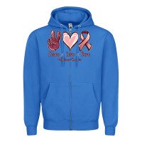 True Royal Peace Love Cure Uterine Cancer Zipper Hoodie - Jasminsmagicworld