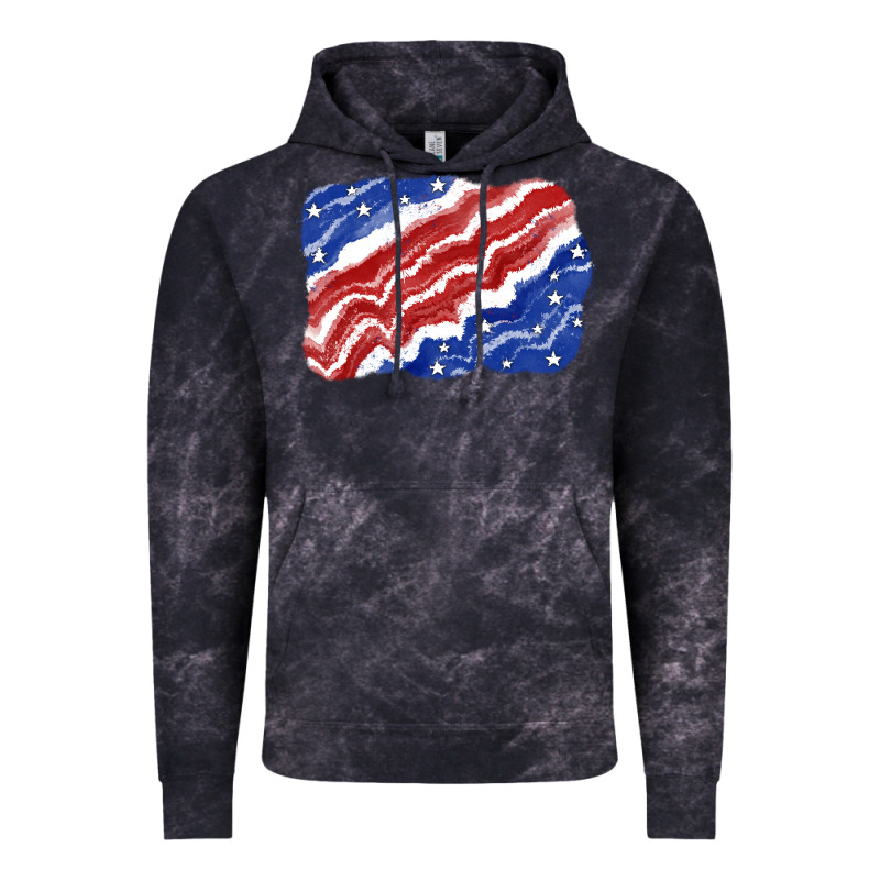Patriotic Tie Dye Background 4th Of July Vintage Hoodie by CowGirlArtShop | Teevron