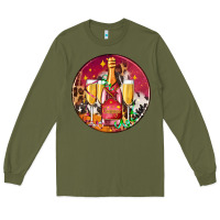 Army Green christmas champagne bottle and champagne's Long Sleeve Tee - AdoDesignShop