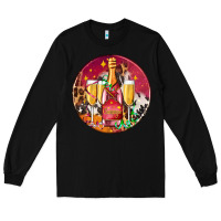 Christmas Champagne Bottle And Champagne's Long Sleeve Tee | Teevron