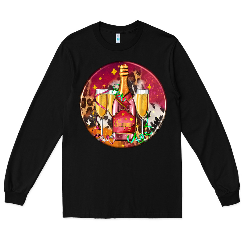 Christmas Champagne Bottle And Champagne's Long Sleeve Tee by AdoDesignShop | Teevron
