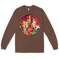 Chestnut christmas champagne bottle and champagne's Long Sleeve Tee - AdoDesignShop