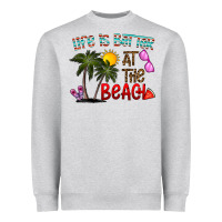 Heather Grey life is better at the beach Heavyweight Sweatshirt - CowhideDigitalArt