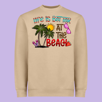 Life Is Better At The Beach Heavyweight Sweatshirt Designed By Cowhidedigitalart