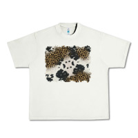 Black And White Cowhide Background Urban Heavy Tee | Teevron