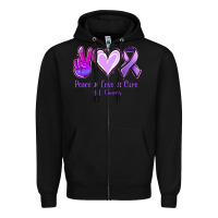Black Peace Love Cure All Cancers Zipper Hoodie - Jasminsmagicworld