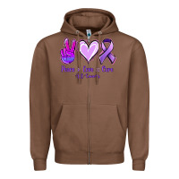 Chestnut Peace Love Cure All Cancers Zipper Hoodie - Jasminsmagicworld