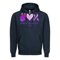 Navy Peace Love Cure All Cancers Zipper Hoodie - Jasminsmagicworld