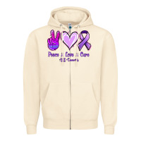 Sandshell Peace Love Cure All Cancers Zipper Hoodie - Jasminsmagicworld