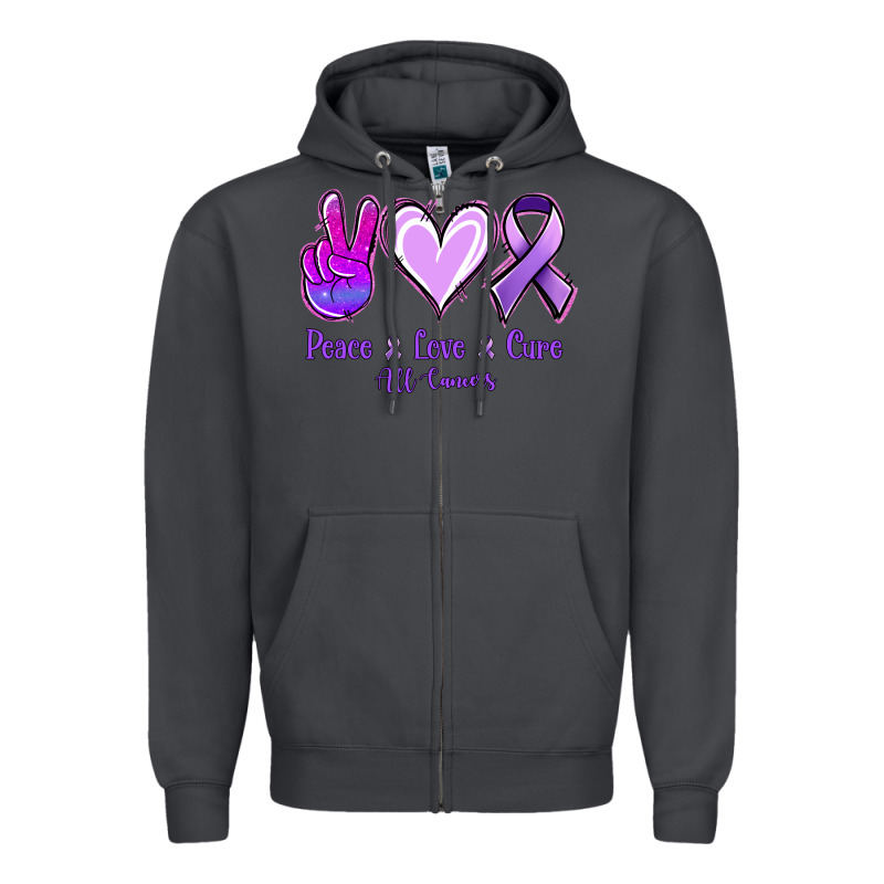 Peace Love Cure All Cancers Zipper Hoodie by Jasminsmagicworld | Teevron