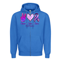 True Royal Peace Love Cure All Cancers Zipper Hoodie - Jasminsmagicworld