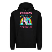 Black unicorns are born in november Premium Hoodie - Jasminsmagicworld