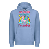 Colony Blue unicorns are born in november Premium Hoodie - Jasminsmagicworld