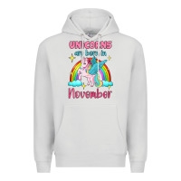 Dove Grey unicorns are born in november Premium Hoodie - Jasminsmagicworld