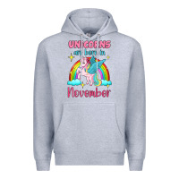 Heather Grey unicorns are born in november Premium Hoodie - Jasminsmagicworld
