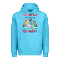 Ocean Blue unicorns are born in november Premium Hoodie - Jasminsmagicworld