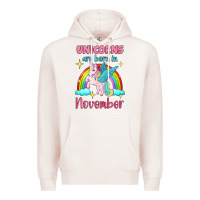 Pale Pink unicorns are born in november Premium Hoodie - Jasminsmagicworld