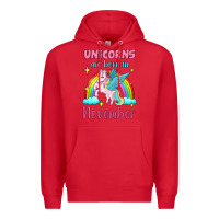 Red unicorns are born in november Premium Hoodie - Jasminsmagicworld