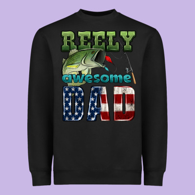 Reely Awesome Dad Heavyweight Sweatshirt Designed By Hra Design Shop