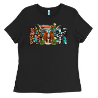 Black longhorn mom Ladies Tee - AdoDesignShop