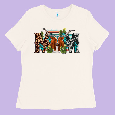 Longhorn Mom Ladies Tee Designed By Adodesignshop