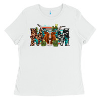 White longhorn mom Ladies Tee - AdoDesignShop