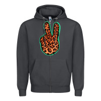 Smoke Orange Leopard Peace Sign Zipper Hoodie - Jasminsmagicworld