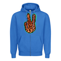 True Royal Orange Leopard Peace Sign Zipper Hoodie - Jasminsmagicworld