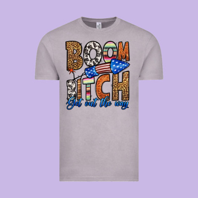 Boom Bitch Get Out The Way Vintage Tee Designed By Hra Design Shop
