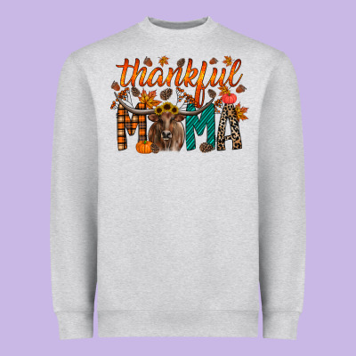 Thankful Mama Longhorn Heavyweight Sweatshirt Designed By Racoondesign