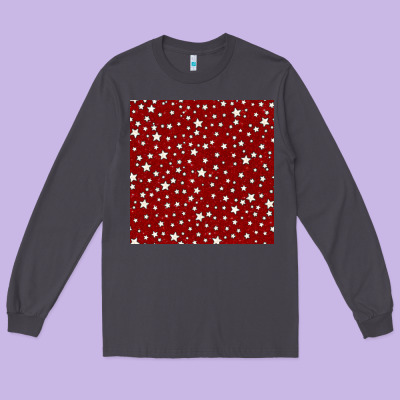 Glitter 4th Of July Seamless Pattern Long Sleeve Tee Designed By Bundleandbundleshop