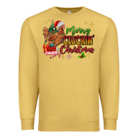 Antique Gold Merry Cluckin' Christmas Premium Sweatshirt - MaliasSmallBusiness