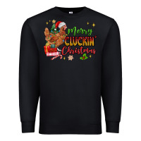 Black Merry Cluckin' Christmas Premium Sweatshirt - MaliasSmallBusiness