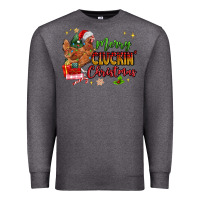Charcoal Heather Merry Cluckin' Christmas Premium Sweatshirt - MaliasSmallBusiness