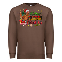 Chestnut Merry Cluckin' Christmas Premium Sweatshirt - MaliasSmallBusiness