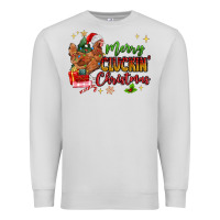 Dove Grey Merry Cluckin' Christmas Premium Sweatshirt - MaliasSmallBusiness