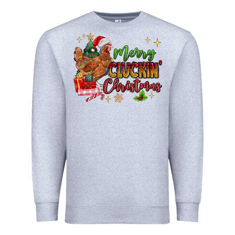 Merry Cluckin' Christmas Premium Sweatshirt by MaliasSmallBusiness | Teevron