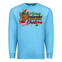 Ocean Blue Merry Cluckin' Christmas Premium Sweatshirt - MaliasSmallBusiness