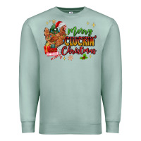 Seafoam Merry Cluckin' Christmas Premium Sweatshirt - MaliasSmallBusiness