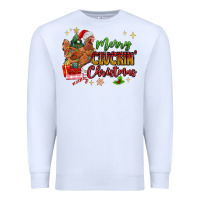 White Merry Cluckin' Christmas Premium Sweatshirt - MaliasSmallBusiness
