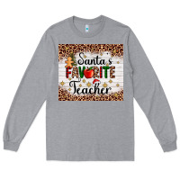 Heather Grey santa's favorite teacher Long Sleeve Tee - AdoDesignShop