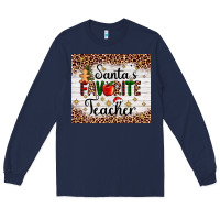 Navy santa's favorite teacher Long Sleeve Tee - AdoDesignShop