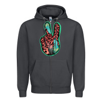 Smoke Feather Pink Leopard Peace Sign Zipper Hoodie - Jasminsmagicworld