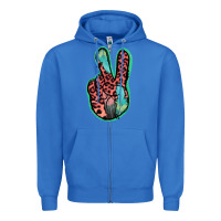 True Royal Feather Pink Leopard Peace Sign Zipper Hoodie - Jasminsmagicworld