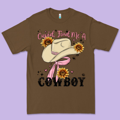 Premium Tee cupid find me a cowboy