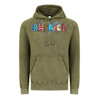 Vintage Olive Lightning bolt with America Vintage Hoodie - Neo Western