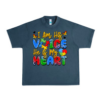 Midnight Navy i am his voice he is my heart Urban Heavy Tee - JahusDesignShop